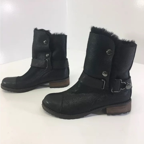 🔥 🆕 MATT BERNSON WOMEN'S TUNDRA SHEARLING LINED BOOT SZ 7 BLACK NEW - Picture 2 of 15